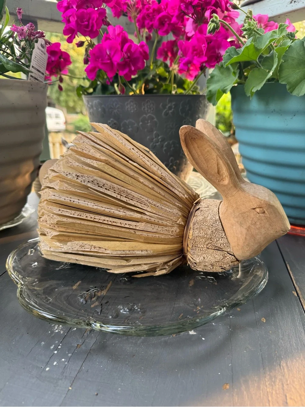 Vintage Primitive Folk Art Rabbit Artist Carved Wooden Head